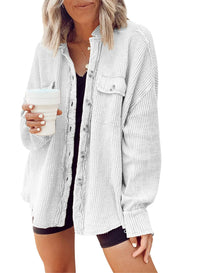 Waffle Knit Button-Down Shacket